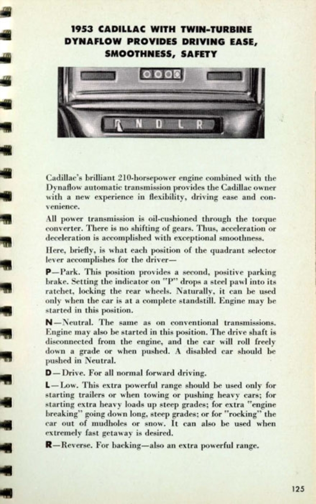 1953 Cadillac Salesmans Data Book Page 126